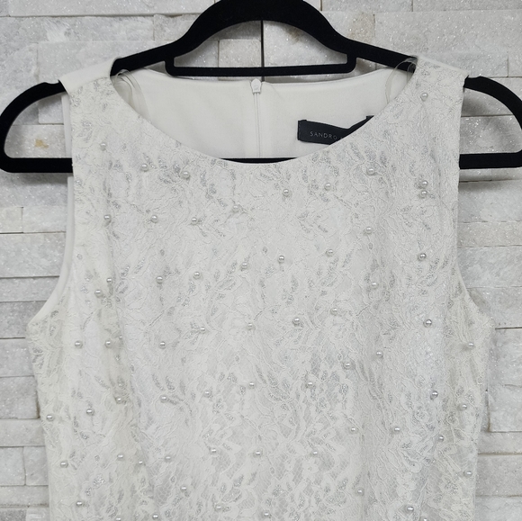 White Dress with Beads Sandro Ferrone - Perfect for Special Occasions - Picture 7 of 13